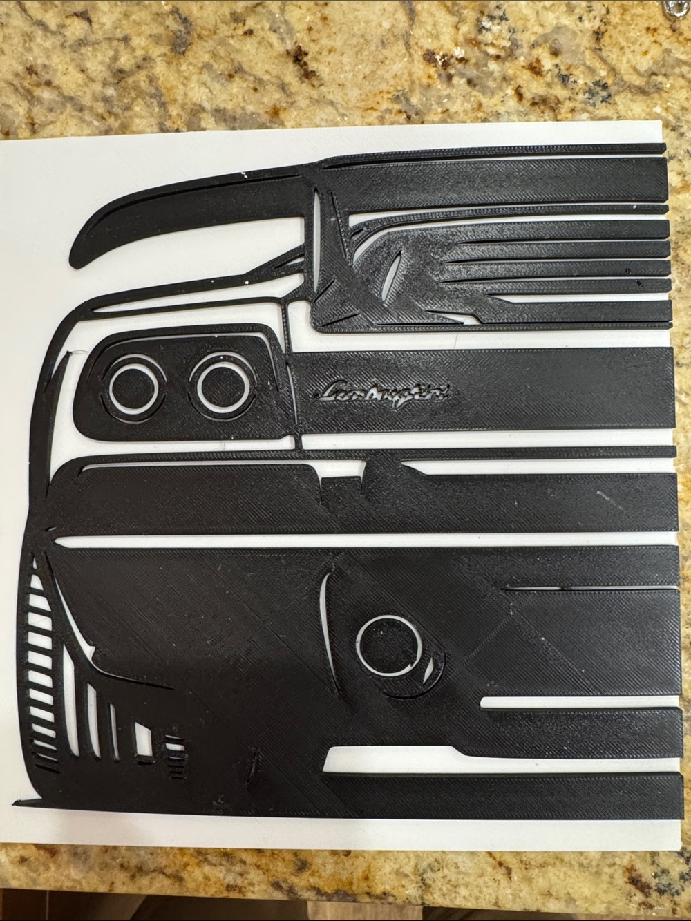 Lamborghini Black Layered Car Silhouette Wall Art